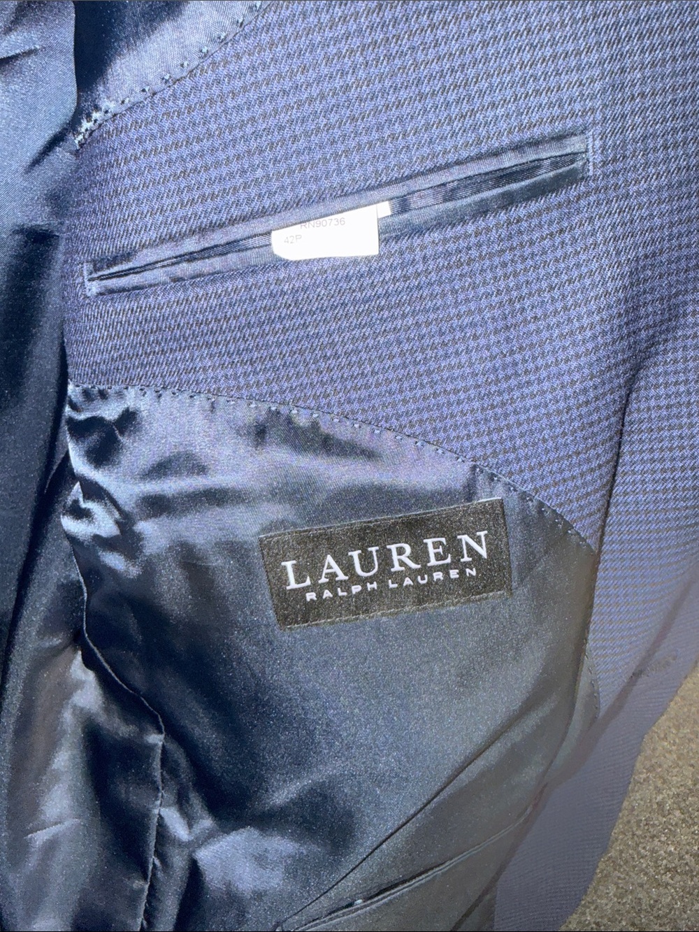 Ralph‎ Lauren Men's Blue Patterned Two-Button Blazer 42R - Picture 2 of 9